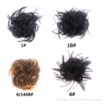 Aishili wholesale messy hair buns extension synthetic hair Elastic Band Chignon for women
